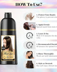 Natural Hair Dye Shampoo 3 IN 1, Hair Color for Gray Hair Coverage, Hair Coloring Shampoo for Women, Color Shampoo Beard Dye for Men, Vegan Ammonia Free (NATURAL MEDIUM BROWN)
