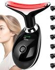 Red-Light-Therapy-for-Face and Neck with 7 Color, Facial Massager for Face and Neck, Face 𝖲 culpting Wand (Black)