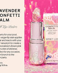 Winky Lux Lavender Glitter Confetti Balm - Hydrating ph Lip Balm, Natural Pink Tint with pH Color Changing, Moisturize & Soften Lips While Leaving Sheer Pink Tint, with Vanilla Scent