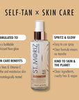 St. Moriz Advanced Self Tanner Face Mist, Sunless Tanning Spray (Medium, 5.07 Fl Oz) - Quick Tan Clear Bronzing Spray with Aloe Vera & Vitamin E – Gradual Self Tan for Face - Fake Tan Spray