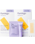 Flamingo Women Face Waxing Kit, Facial Waxing Kit with 20 Wax Strips for Face, 8 Post-Wax Cloths, and 1 Post-Wax Serum, Pack of 2