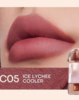 Mistine Cream Lip Gloss Thai latte Long Lasting Lip Gloss Non-sticky Silk Smooth Mist Matte Finish Lip Tint Gloss C05 Ice LYychee Cooler 0.1 fl oz 1 Count