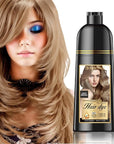 Natural Color Hair Dye Shampoo 3 IN 1, Instant Hair Coloring, Gray Coverage for Men & Women, Beard Dye Vegan Ammonia Free & Paraben-Free, Champú Para Canas Mujer & Hombre (LIGHT BROWN)