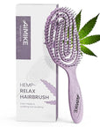 AIMIKE Hemp-Relax Detangler Hair Brush, Eco-Friendly Detangling Brush for Wavy Straight Hair, Vented Hairbrush w/Soft Bristles, Glide Through Tangles with Ease for Women, Kids, Wet & Dry Hair
