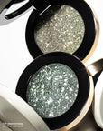 MAKE Beauty Multi-Chromatic Eye Shadow. Metal Reflecting Luminous Foil Finish Creamy, Buildable, Dimensional Long-wear, Crease-proof Powder Eyeshadow, Multichrome Shade - Stardust, Emerald Green