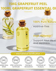 HIQILI 16 Fl Oz Grapefruit Essential Oil, for Diffuser, Skin Care, 100% Pure and Natural
