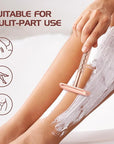 Double Edge Safety Razor for Women with Silicone Cover & 10 Blades for Travel Metal Eco-Friendly Reusable Single Blade Razor for Shaving (Rose Gold)