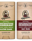 Dr. Squatch Natural Deodorant for Men - Odor-Squatching Aluminum Free - Alpine Sage & Bay Rum (2.65 oz, 2-Pack)