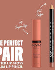 NYX PROFESSIONAL MAKEUP Butter Gloss Brown Sugar, Non-Sticky Lip Gloss - Sugar High (Peachy Light Nude)