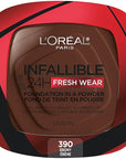 L'Oreal Paris Makeup Infallible Fresh Wear Foundation in a Powder, Up to 24H Wear, Waterproof, Ebony, 0.31 oz.