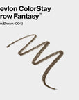 Revlon ColorStay Brow Fantasy, All In One Eyebrow Powder Pencil with Shaping Clear Gel, Gel Infused with Panthenol, Smudge-proof, 16HR Visibly Full Brows, 004 Dark Brown