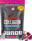 PhysiVantage Supercharged Collagen Peptides Powder - Hydrolyzed Collagen for Joint, Tendon, Ligament, & Skin Health Support - Pomegranate, Keto, Paleo, 16oz | Enhanced with Vitamin C, BCAAs, Grass-Fed