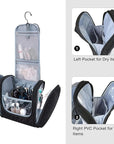 BAGSMART Extra Large Toiletry Bag Hanging Toiletry Bag for Travel, Water-resistant Cosmetic Makeup Travel Bag, Capacity Travel Bag Organizer for Full-size Toiletries, Black-Large