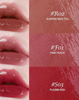 KIMUSE Gleamy Gloss Lip Stain Set, Long-lasting Lightweight Glow Lip Tint, Non-sticky Moisturizing Juicy & Glossy Finish