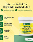 De La Cruz Arnica Salve - Foot Cream for Dry Cracked Heels and Feet - Moisturizing Hand Salve for Dried Hands - 24 Hour Moisture Foot Cream for Dry Cracked Feet and Rough Skin - JUMBO SIZE 5.5 OZ