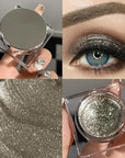 Single Glitter Eyeshadow, Shimmer Eyeshadow Palette, Korean Eye Glitter Makeup, Ultra-Blendable, Sparkle Gold Eye Shadow, Single Shade Metallic Pigmented, (Brown)