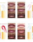 Hydrating Lip Oil, 4Pcs Plumping Lip Glow Oil Set, Fruit Extract Lip Oil Set Tinted for Dry Lip, Shiny and Moisturizing Transparent Lip Oil Gloss