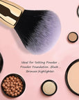 Powder Brush,Daubigny Large Powder Brush Flat Arched Premium Durable Kabuki Makeup Brush Perfect For Blending Liquid,Cream and Flawless Powder,Buffing, Blending,Concealer (Gold Black)