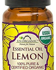 US Organic 100% Pure Lemon Essential Oil - USDA Certified Organic, Cold Pressed - W/Euro droppers (More Size Variations Available) (10 ml)