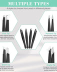 Tweezers Set, Hyxhappy 9 pcs Professional Stainless Steel Tweezers Kit for Facial Hair, Great Precision Eyebrow Plucke Tweezer with Luxurious Travel Case for Daily Beauty Tools