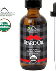 US Organic Beard Oil, 100% Pure, USDA Certified, Softens, shine, moisturizes, Amber Glass Bottle with Eye Dropper, 2 Ounce