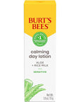 Burt's Bees Calming Day Face Lotion With Aloe and Rice Milk, Soothing Face Lotion for Sensitive Skin, 98.9 Percent Natural Origin Skin Care, 1.8 oz. Bottle