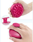 HEETA Scalp Massager Hair Growth, Soft Silicone Scalp Scrubber Shampoo Brush for Exfoliation, Dandruff Removal Head Massage Stress Relax, Wet & Dry Use for Thick Thin Curly Hair Care, Red