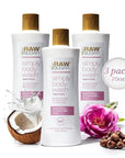 RAW SUGAR Simply Body Wash, Beach Rose + Coconut Milk + Shea (25 Fl Oz, Pack of 3) Sensitive Skin Bath Soap, Formulated without Sulfates & Parabens