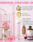 EVOKE OCCU Pure & Natural Geranium Essential Oil for Skin, Hair, Diffuser, Aromatherapy - 4 Fl Oz