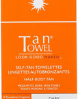 TanTowel Half Body Tan Towelettes - 10 Pack, Dark, 10 Count (Pack of 1)