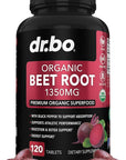 Organic Beet Root Capsules Supplements - 1350mg Beetroot Powder Extract Pills, Organic Beet Root Powder Supplement, Super Nitric Oxide Beets, High Circulation Beet Vitamins Support - 120 Beet Tablets
