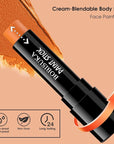 BOBISUKA Orange Face Paint Stick – Creamy Blendable Sweatproof Eye Black for Sports Halloween SFX Cosplay Costume Makeup, Great for Pumpkin, Tiger, Fire Makeup Looks
