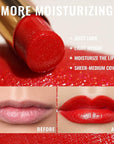 Oulac Moisture Shine Red Lipstick for Women, 2 in 1 Shimmer Lipstick & Lip Balm, Hydrated Juicy and Glossy Lip Color for Dry, Cracked and Chapped Lips, Vegan 2.2g/0.07oz (S06)
