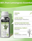 HIQILI 16 Fl Oz Lemongrass Essential Oil, 100% Pure Natural Undiluted for Diffuser, Hair