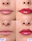Wonderskin WONDER BLADING Top Gloss - Red Glitter Lip Gloss, Hydrating and High Shine Finish Lip Makeup (Red Glitter)
