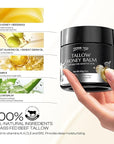 Beef Tallow for Skin: Tallow Honey Balm for Dry Skin - Organic Grass Fed Whipped Beef Tallow Moisturizer for Face Body at Home Travel 2Oz