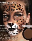 UCANBE Brown Face Body Paint Makeup Foundation, Non-Toxic Greasepaint for Kids & Adult, Waterproof Cream Face Painting Kit for Halloween Werewolf Leopard Camo Hunting SFX Make Up, Cosplay & Costumes