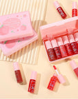 6 Colors Peach Lip Tint Stain Set, Korean Lip