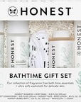 The Honest Company Fragrance Free Bathtime Gift Set | Hypoallergenic Bath Essentials for Sensitive Skin | Shampoo + Body Wash, Face + Body Lotion, Bubble Bath, Conditioner, Wash Cloth