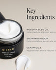 Dime Beauty Dewy Day Cream, Morning Face Moisturizer with Rosehip Oil and Tremella Snow Mushroom, 1.7 oz / 50 ml
