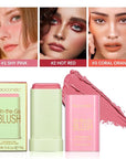 MEICOLY Multi Use Makeup Blush Stick,On-the-Go 2-in-1 Lip