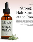 Kitsch Rosemary Oil Pre-Wash Strengthening Hair Oil with Castor, Biotin, Jojoba, Lavender Scent, 60ml