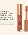 Live Tinted Huegloss High-Shine Lip Gloss - Hydrating, Non-Sticky, Moisturizing Lip Gloss with Hyaluronic Acid, Coconut Oil, and Shea Butter For a Soft Barrier & Seals in Moisture - Soft Rose