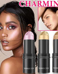 3 Pcs Highlight Cream Contour Sticks Set,Shimmer Stick Women(01#,02#,03#)