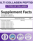 Multi Collagen Peptides Capsules 1800mg, Hydrolyzed Collagen Supplements for Women & Men with Types I, II, III, V & X, Collagen Protein Supports Skin Nails Bones & Joints | 120 Count
