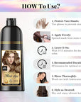 Natural Color Hair Dye Shampoo 3 IN 1, Instant Hair Coloring, Gray Coverage for Men & Women, Beard Dye Vegan Ammonia Free & Paraben-Free, Champú Para Canas Mujer & Hombre (LIGHT BROWN)