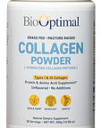 BioOptimal Collagen Peptides Powder - Grass-Fed, Pasture-Raised Hydrolyzed Protein Supplement for Skin, Hair, & Nails - Non-GMO, Zero Sugar Daily Supplement for Men & Women (30 Servings)