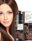 Hair Dye Shampoo 3-in-1 Vegan Color for Gray Hair - Ammonia-Free for Men & Women – Beard & Hair Coloring – Instant Gray Coverage Champú Para Canas Mujer & Hombre (CHESTNUT BROWN)