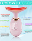 Facial Massager Red-Light-Therapy-for-Face and Neck, Face 𝖲 culpting Wand with 7 Color - Birthday, Christmas, Mothers Day, Valentines Day Gifts for Her Women Mom Best Friend Wife Teacher (Rose Gold)