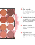 8 Colors Blush Palette, Matte Mineral Blush Powder Bright Shimmer Face Blush,Contour and Highlight Blush Palette,Professional Facial Beauty Cosmetic Makeup Blush